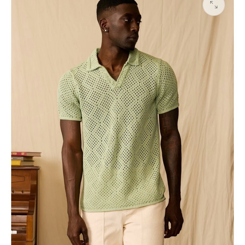 Dandy Del Mar - The Antibes Crochet Shirt - Pistachio
